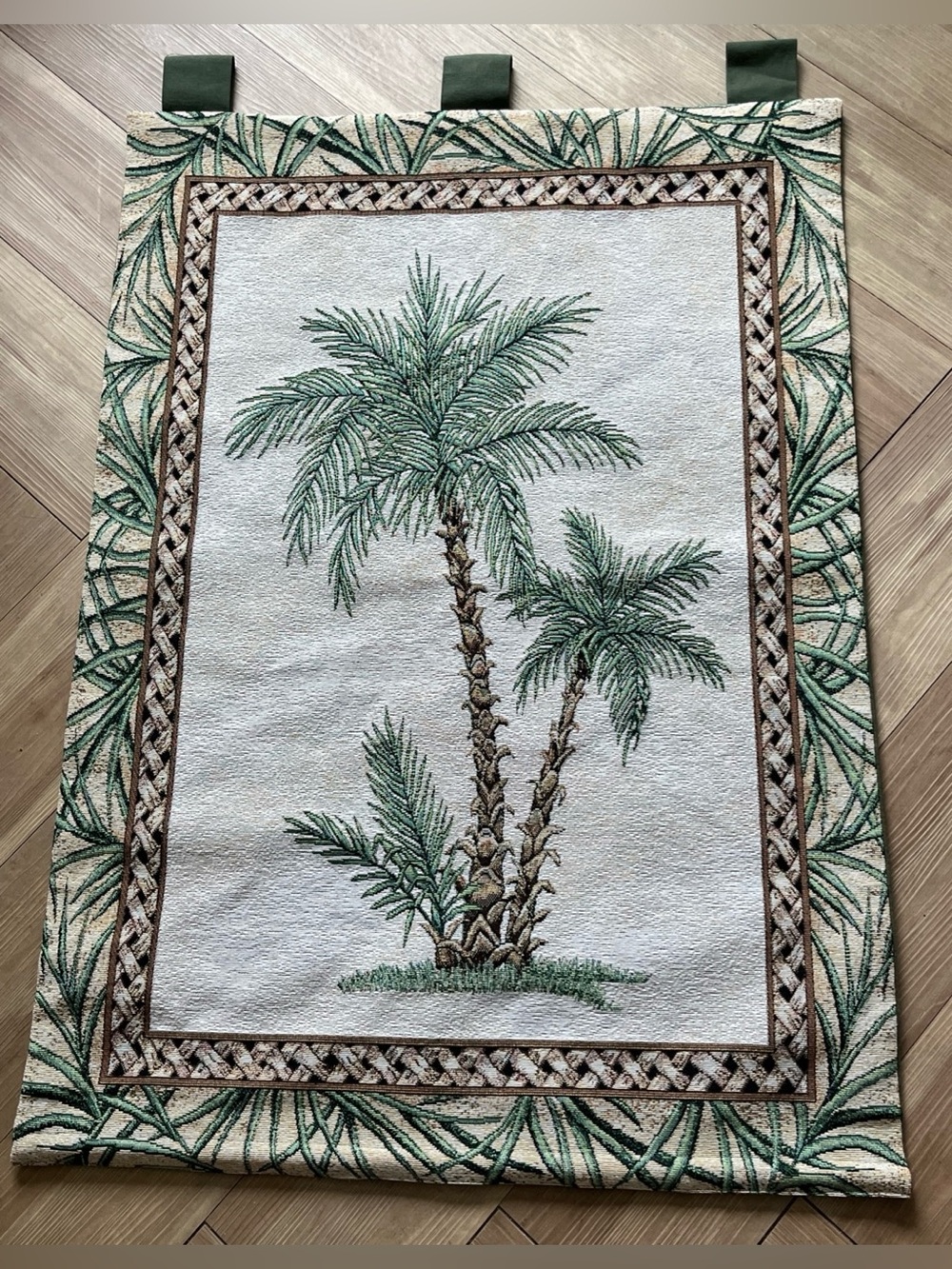 Vintage Paradise Palms Wall Hanging Tapestry Tropical Beach 26 x 36”